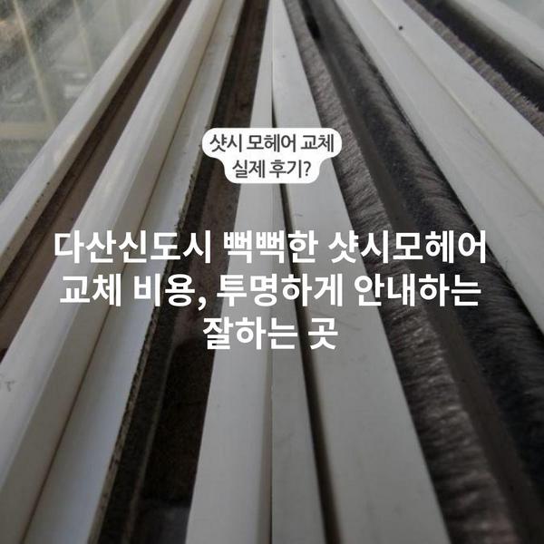 다산신도시 뻑뻑한 샷시모헤어 교체 비용, 투명하게 안내하는 잘하는 곳