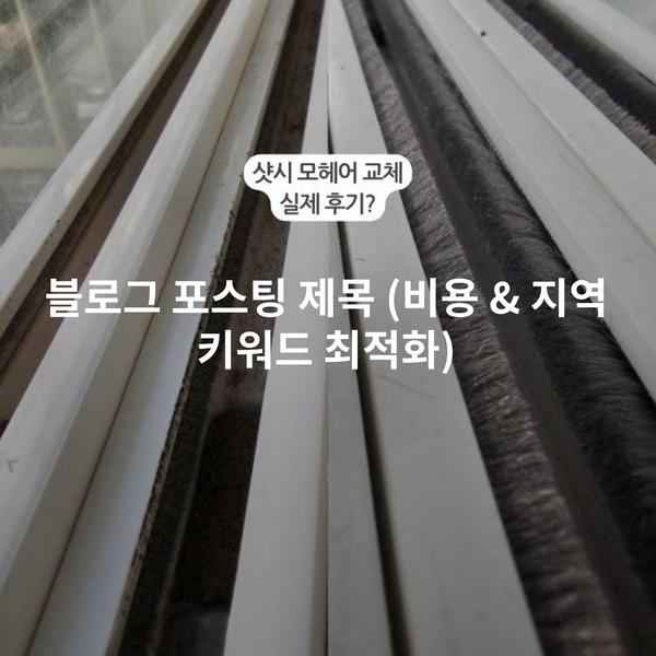 블로그 포스팅 제목 (비용 & 지역 키워드 최적화)